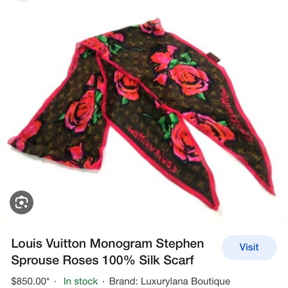 Louis Vuitton authentic rose scarf - Picture 2 of 7
